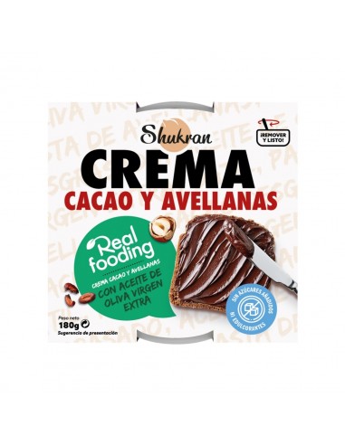 Refrig crema cacao y avellana Realfooding 180 g