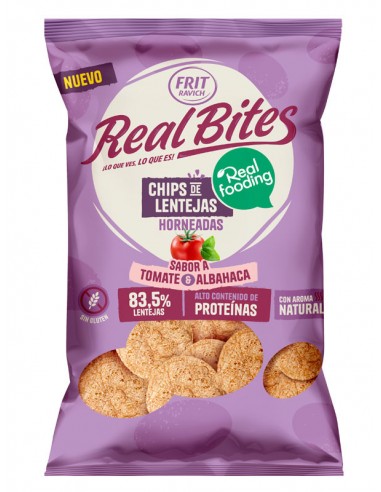 Chips lenteja tomate albahaca Realfooding 80 g