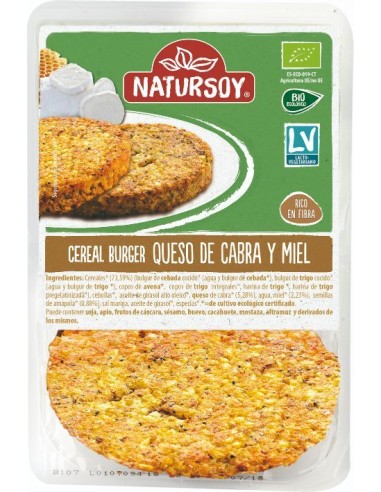 Refrig hamburguesa vegetal de cebada queso de cabra y miel bio