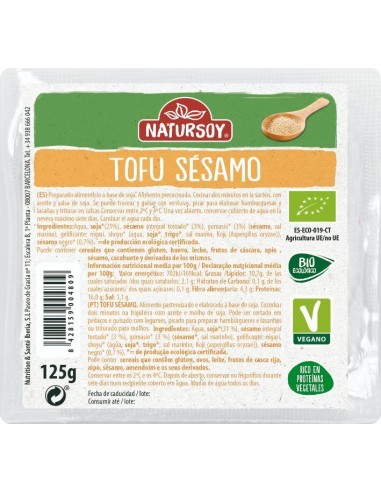 Refrig tofu con sésamo natursoy 125 g