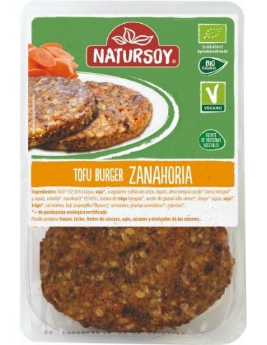 Refrig hamburguesa vegetal de tofu y zanahoria 2 und. 160 g natursoy