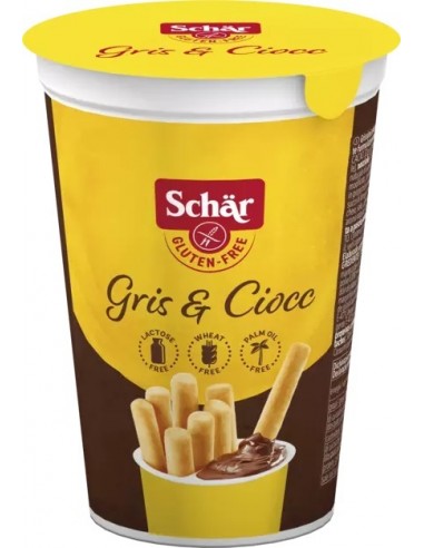 Palitos de chocolate sin gluten gris y ciocc 52g Schär