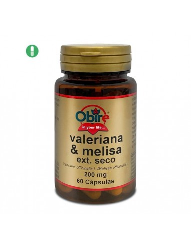 Valeriana y melisa 200 mg. (extracto seco) 60 cápsulas - obire