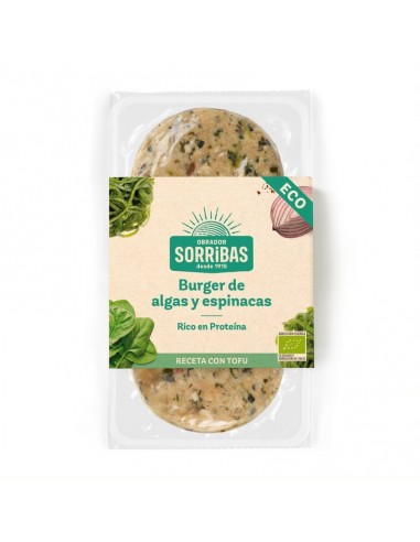 Refrig burger vegetal de algas y espinacas 160g sorribas