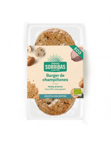 Refrig burger vegetal de champiñones 160g sorribas