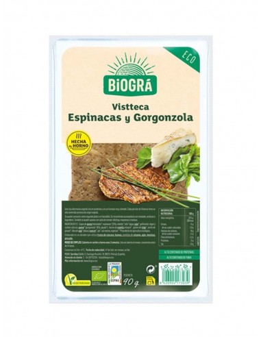 Vistteca BIO de espinacas y gorgonzola 90 g