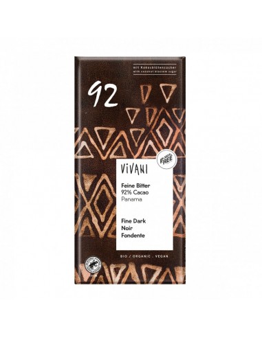 Chocolate BIO negro 92% panamá con azúcar de coco 80gr - vivani