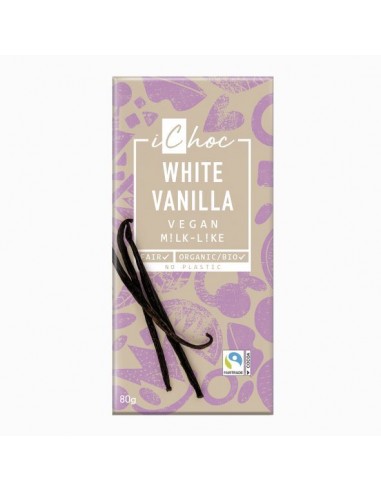 Chocolate blanco vegano BIO con vainilla bourbon 80g - ichoc