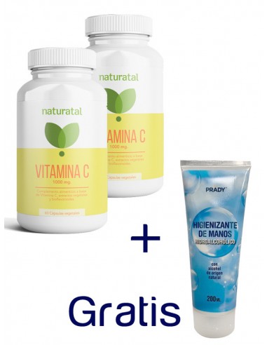 Pack 2 vitamina c  y  1 gel hidroalcoholico 200 ml de regalo