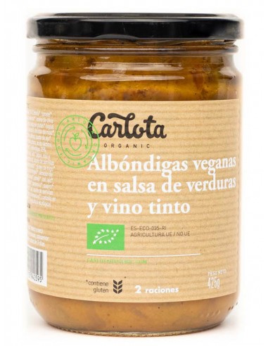 Albóndigas veganas en salsa vino tinto BIO 425 gr