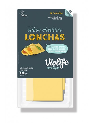 Refrig queso violife lonchas cheddar 200 gr.