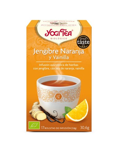 Yogi tea jengibre naranja vainilla BIO 17 bolsitas