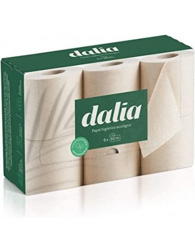 Pack 6 rollos de papel higienico doble capa sin blanquear BIO 35m