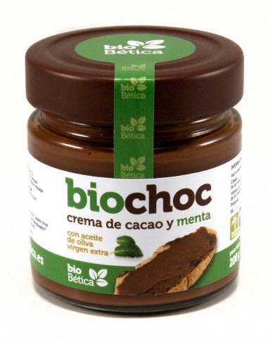 Biochoc crema de cacao menta BIO 200gr cristal