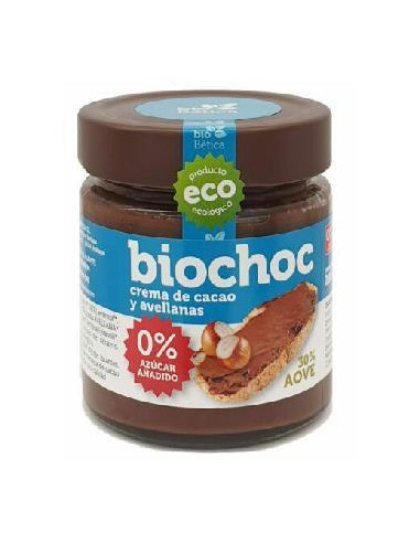 Biochoc cacao y avellanas BIO 0% azucares añadidos 200gr