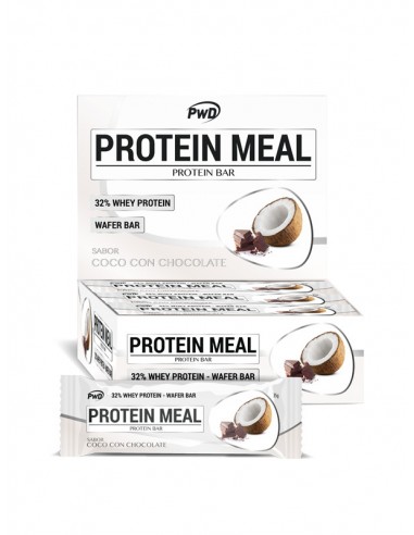 Barrita coco chocolate protein meal 35gr sin azucar añadido x 12 uds