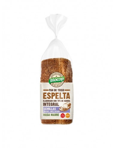 Pan molde trigo espelta integral semillas biocop 400 g