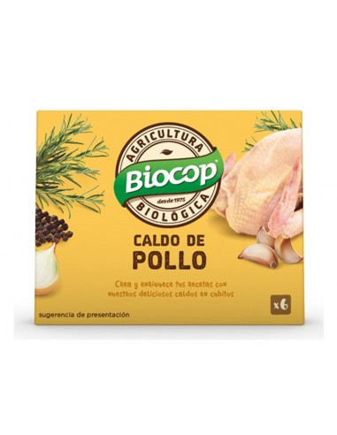 Caldo cubitos pollo Biocop 6x11 g