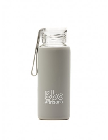 Botella bbo gris borosilicato con silicona 330 ml. irisana