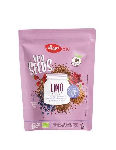 Vitaseeds lino molido trigo sarraceno frambuesa arándanos y fresa BIO 200 g