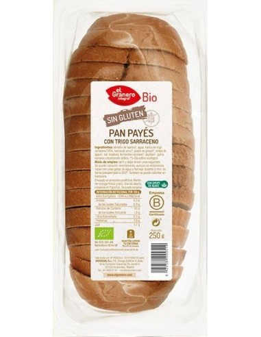 Pan payes con trigo sarraceno sin gluten BIO 250 g